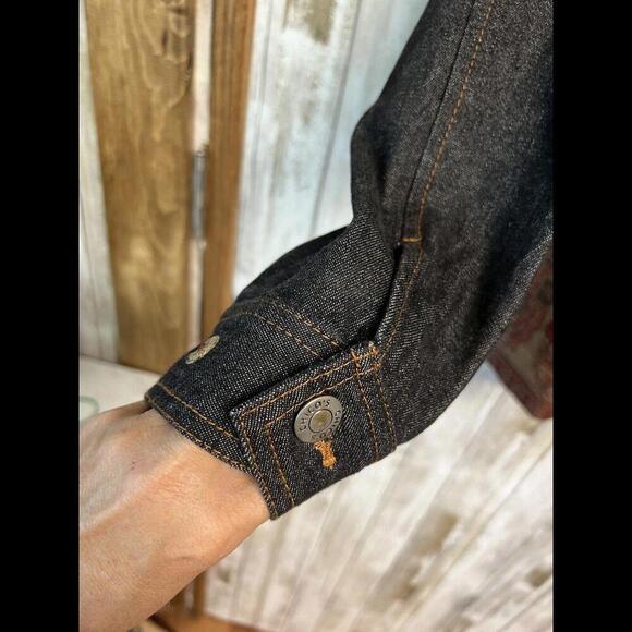 Chico's Design Denim Blazer Jacket Women's Sz 3 Embroidered Beaded Cotton & Wool - Picture 7 of 9